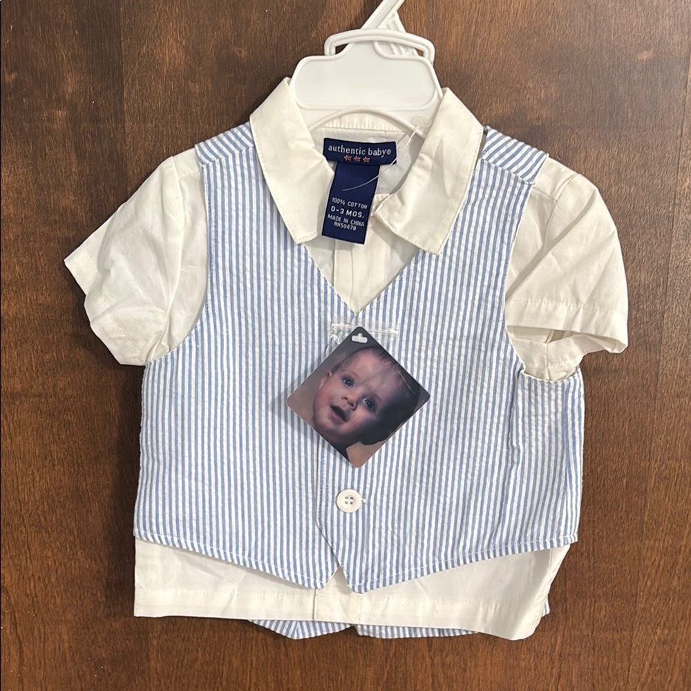 New! Authentic Baby Shirt/Vest/Shorts set